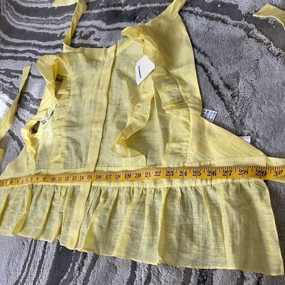 Sandro Backless Ruffled Top Sleeveless Yellow - M - Picture 13 of 15